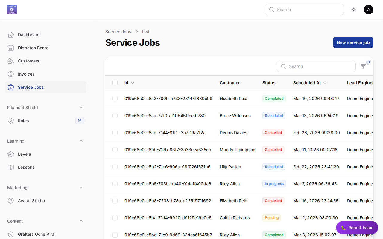 Job workflow status pipeline